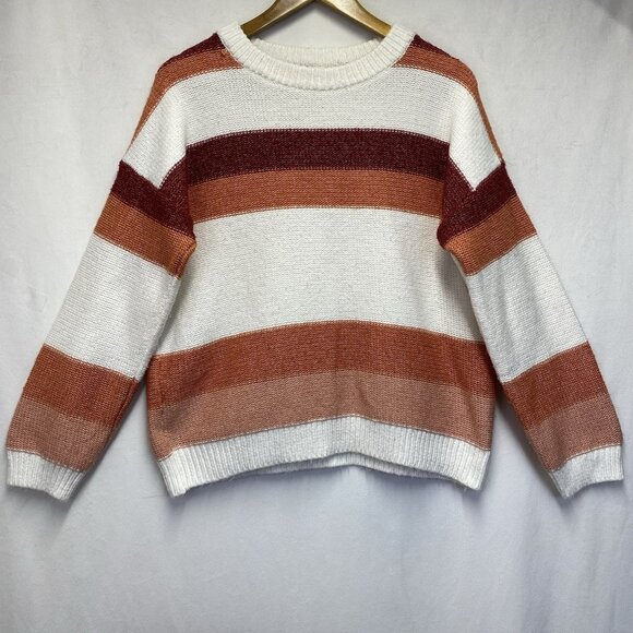 ROXY Real Groove Knit Striped Crew-Neck Pullover Sweater Women XL Multicolor - Picture 15 of 16